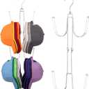 ZEDODIER Hat Hangers for Closet, Rotatable Metal Hat Organizer, Max 40 Storage Capacity, Hat Racks Cap Organizer for Baseball Caps,Spcae Saving Closet Organizers and Storage, Silver (1 Pack)