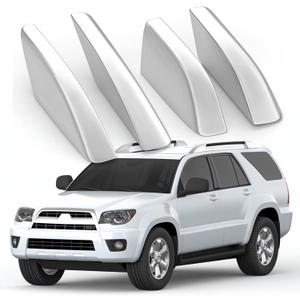 Car Roof Rack End Caps Fit For Toyota 4Runner 4WD N210 2003 2004 2005 2006 2007 2008 2009 Roof Rack Accessories Roof Rail End Cover Roof Luggage Rail Rack Protection Cover Shell Trim 4 Pcs Silver