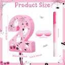 Nezyo Halloween Number 2 Piata Pink White Pull String 2nd Birthday Piata with Bat Stick Blindfold for Birthday Anniversary Celebration Halloween Party Decorations Supplies