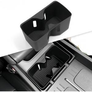Cup Holder Insert for Hyundai Santa Fe 2026 2025 2024, Interior Accessories Center Console Slicone Cup Holder Cover Liner for Hyundai Santa Fe 2024-2026, Black
