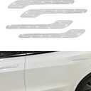 Model 3 Y Carbon Brazed Door Handle Sticker 4-piece Set, Door Handle Decorative Accessory, Suitable for Tesla Model 3 and Model Y (Silver Bling)