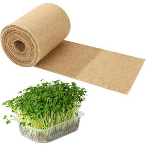 1Roll 10" X 197" Hydroponic Grow Pads, Jute Seed Sprouting Mat, Microgreens Growing Kit, Indoor Organic Production for Wheatgrass Sprouts Starter Tray (10" X 197")
