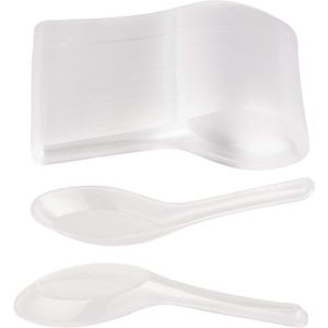 Juvale Plastic Soup Spoons - 200-Pack Clear Plastic - Disposable Asian Soup Spoons for Ramen & Pho, Bulk Clear Utensils