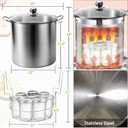 Canning Pot Water Bath Canner 20quart Stock Pot, Stainless Steel Canning Supplies Starter Kit Canner Tools Beginners Canning Kits Accessories with Rack, Tongs, Jar Lifter, Full Canning Set