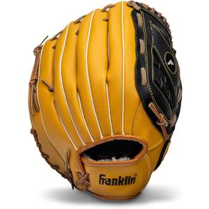 Franklin Sports Baseball and Softball Glove - Fieldmaster Adult + Youth Baseball Gloves - Men's + Women's Infield + Outfield Mitt (Tan)
