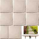 8 Pack Garden Stepping Stones Outdoor Step Stones 15.5'' Paving Stone with Ground Stakes Decorative Paver Pads Easy Installation for Walkway Pathway Patio Lawn Yard Landscaping Resin Material (Beige)