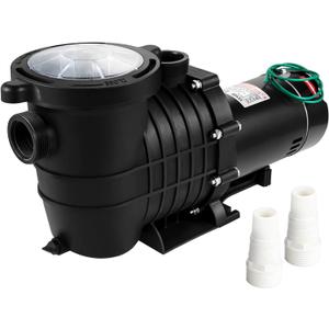 VEVOR 1HP Swimming Pool Pump, Dual Voltage 110V/220V, Circulates 5544GPH for Efficient Water Movement Above Pools, Includes Strainer Basket & Two 1-1/2'' NPT Connectors