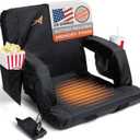 Heated Stadium Seats for Bleachers with Back Support USB Battery Included - Upgraded 3 Levels of Heat - Foldable Chair - Cushioned, 4 Pockets for Snacks, Cup Holder - for Camping, Games & Sports