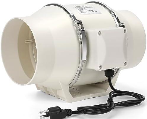 Nalle 4 Inch Inline Duct Fan Radon Fan 50W 280 CFM Ventilation Exhaust Blower Fans Efficient Quiet Copper Motor for Ducting Vents Bathroom Kitchen Grow Tents Hydroponics
