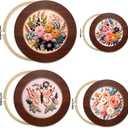 RattanView 8 Pcs Wood Embroidery Frames for Display 4, 6, 8, 10 Inch with Round Embroidery Hoop Decorative Cross Stitch Hoop Frame for Finished DIY Craft Sewing Ornaments Art