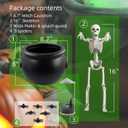 Witch Cauldron with Mist Maker Poseable Skeleton & Splash Guard - Halloween Decorations Indoor - Spooky Hocus Pocus Party Decor for Home, Table, Mantel (Halloween Cauldron)