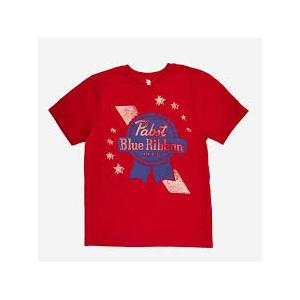 Pabst Blue Ribbon Promo Red T-Shirt Small 50% Cotton 50% Polyester