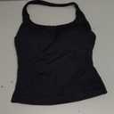 YEOREO SoftHue Women's Impact Halter Tank Top Longline Backless Scoop Neck Built-in Bra Sports Workout Gym Crop Top XS