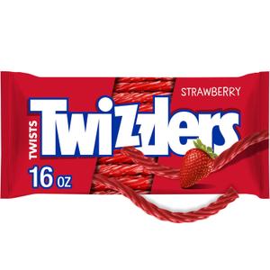 TWIZZLERS Twists Strawberry Flavored Licorice Style, Chewy Candy Bag, 16 oz (EXP 04/01/26)