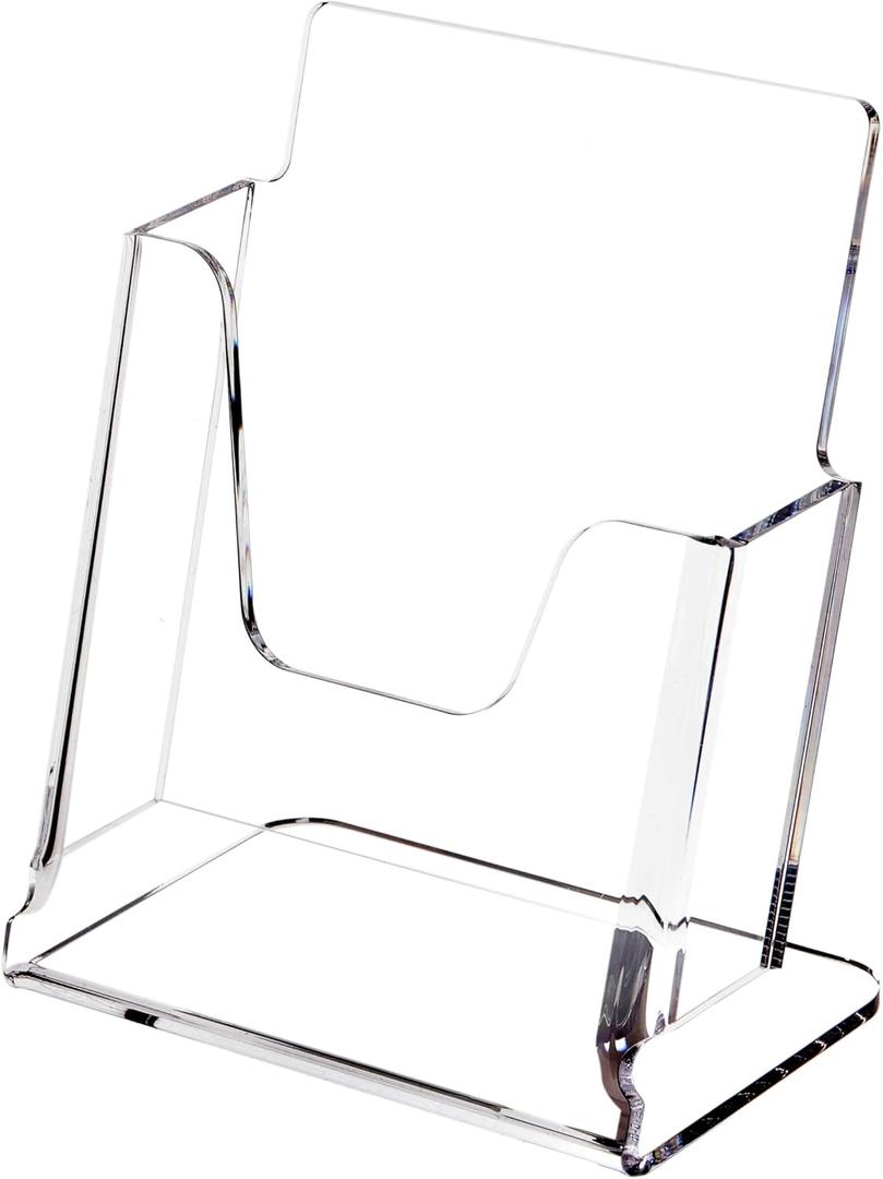 HeZone Acrylic Brochure Holder 6X8 Inches Clear Acrylic Flyer Holder Brochure Holder Sign Holder Pamphlet Holder Menu Holder Display Stand 1 Pack For Weddings Offices Exhibition Restaurants Hotel Etc…