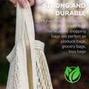 MERCURHOUSE  pack Cotton String Shopping Bags Reusable Washable Grocery Mesh Bags Organizer for Grocery Shopping Produce Net Bags with Longhandle for Fruit Vegetable Storage