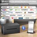 PEDOOLO Label Printer, 4x6 Shipping Label Thermal Printer for Packages, Bluetooth Conection and Compatible with Android, iPhone, Windows, Mac, Chromebook, Amazon, Ebay, UPS, USPS, FedEx, with Holder