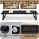 TEAMIX 31.5 inch Dual Monitor Riser, Long Black Monitor Stand Riser Wide TV Stand Riser Monitor Stand for 2 Monitors Wood & Steel Desktop Riser Desk Organization Home Office