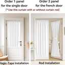 Vatge Front Door Sidelight Curtains with Magic Tape - 12x72 Door Window Covering, 50% Sunlight Blocking French Curtain, 1 Panel, W12 x L72, Pure White