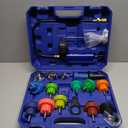 Orion Motor Tech Coolant Pressure Tester Kit, 19pc Radiator Pressure Tester Kit with 15 Radiator Adapters & Wrench, Cooling System Pressure Tester Kit with Vacuum Pump & Probe Thermometer