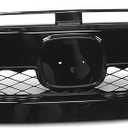 IKON MOTORSPORTS, Front Grille Compatible With 2019-2021 Honda Civic, TR Style Gloss Black Front Grill Grille Mesh Hood Guards ABS Plastic, 2020