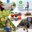 3 x 3 Pack Knitted Footbag, Sand Filled Ball - Durable Handmade Kick for Kids Adults Outdoor Game Multicolored Geometric Pattern (Random Color)