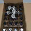 24 Pack, 2 oz Small Clear Glass Bottles w/ Lid & 6 Stainless Steel Funnels - 60ml Boston Sample Bottles - Mini Travel Essential or Decorative Bottles for Potion, Juice, Wellness, Ginger Shots, Whiskey