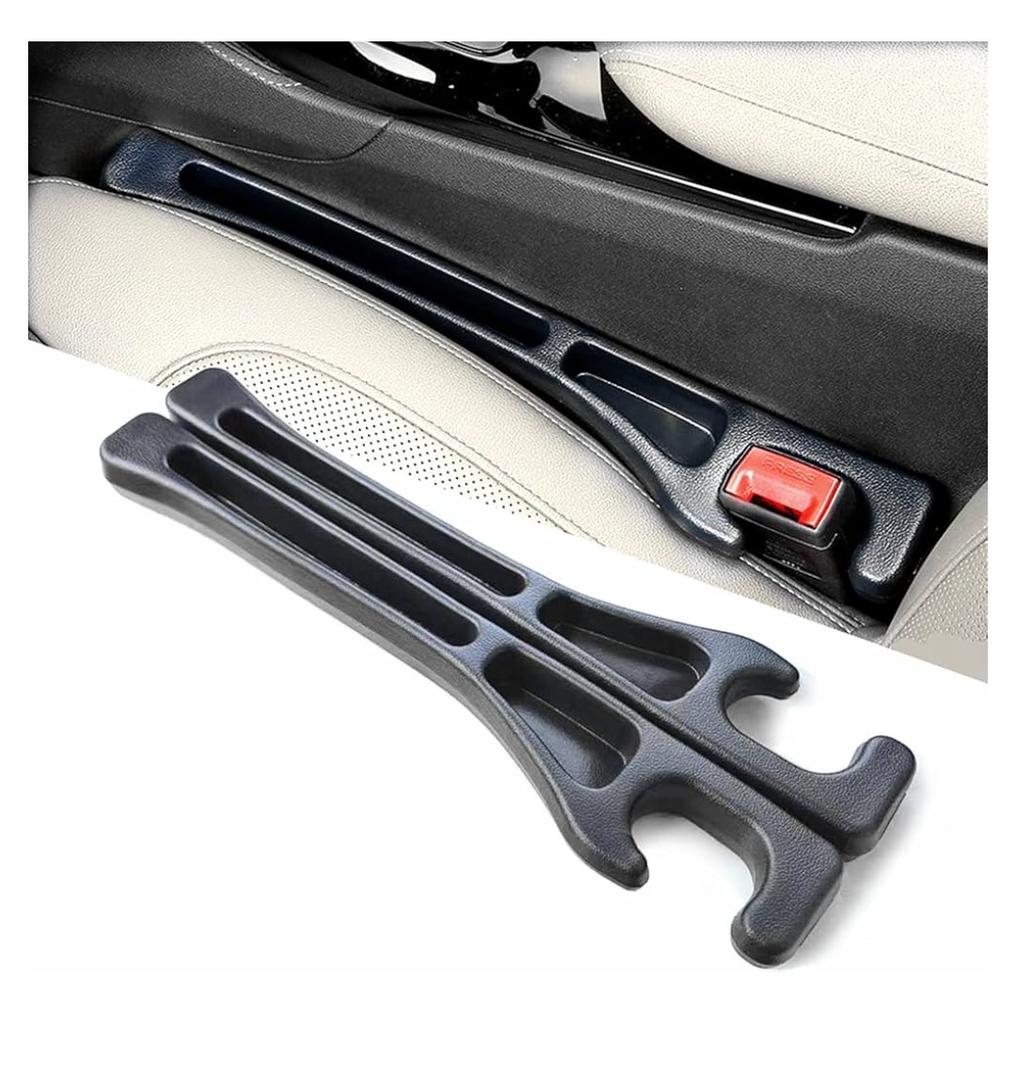 2 Pack Car Seat Gap Filler Stopper/Catcher, No-Drop Seat Guard Insert Between Seat and Console Black Car Accessories Auto Crevice Blocker Pad Plug Seat Gap Guard YMT-A02