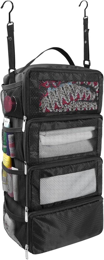 Suitcase Organizer, Travel Luggage Organizer Portable Hanging Travel Shelves Collapsible Hanging Packing Cubes for Carry on Suitcase (Small)