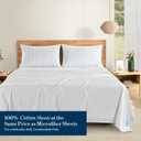 Casa Platino Twin Size Bed Sheets Crisp & Cool Percale Weave 100% Cotton Bed Sheets Twin Size with 2 Pillowcases, 15" Deep Pocket Fitted Sheet, Long-Lasting for Cozy Sleep in All Seasons Skylure