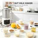10-in-1 Nut Milk Maker Machine with Detachable Design, Noise Reduction | AMZCHEF 33.8oz soy milk maker with Self-Clean,12H Delay, Keep Warm,Homemade Plant-Based Milk, Oat, Soy for Family & Party