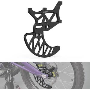 NICECNC Rear Brake Disc Guard & Dual Caliper Mounting CNC Aluminum Disc Brake Protector Compatible with Surron Light Bee X/S/L1E, Compatible with Segway X160/X260 See Fitmnet, Black
