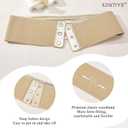 XZQTIVE Wide Elastic Belts for Women Dresses Black Waist Corset Belt for Women Fashion Wide Stretchy Belts (Fits Waist Sizes 36-40 in(leather part 14.2 in), Width:4in Braided Gold)