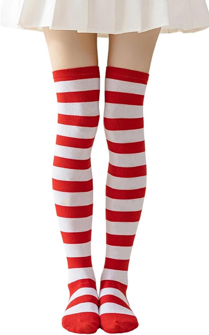 Stripe Knee High Socks for Youth Adult Multi-Color Over-The-Calf Knee High Tube Socks