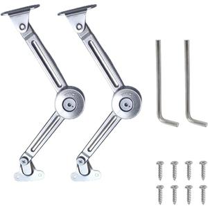 2 Pack Toy Box Soft-Close Hinge, Heavy-Duty Lid Support Hinge, Adjustable Tension, Suitable for Wooden Jewelry Boxes and Storage Boxes, and Flip-Up Cabinet Doors (Silver-2 Pack)