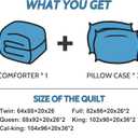 Decroom Lightweight Queen Comforter Set with 2 Pillow Sham - 3 Pieces Set - Quilted Down Alternative Comforter/Duvet Insert for All Season - Grayish Blue/Grey - Queen Size