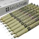 Sakura Pigma Micron Pen 005 Black ink Marker Felt Tip Pen, Archival Pigment Ink, Fine Point for Artist Drawing Pens - 8 Pen Set