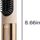 2026 New Go Brush Pro - 3 Temps Portable Cordless Hair Straightener Brush for Travel, 30s Fast Heat & Led Digital Display(C/F), Cool Air Setting On The Back (Beige)