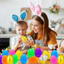 200 PCS 3" Large Fillable Plastic Easter Eggs with 6 Golden Eggs, Empty Bright Colorful Eggs for Kids Easter Hunt Classroom Prizes Basket Stuffers Easter Party Favors