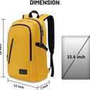 Mancro Travel Laptop Backpack, 15.6 in Anti Theft Backpack for Women Men, Computer Bag Fits 15.6 Inch Laptop and Notebook Backpack Gift, Yellow