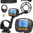 Upgraded Metal Detector for Adults Professional - High Accuracy Gold Finder with DSP Chip & 10" IP68 Waterproof Search Coil, 12" Deep Detection and 60" Adjustable Length for Beach & Yard (Dark Gray Black)
