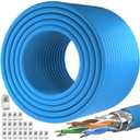 Cat 7 Outdoor Ethernet Cable 500ft (SFTP Triple Shielded Internet Cable | DIY Bulk Cable | x 20 RJ45) High-Speed 10Gbps 600MHz Network Cable, Direct Burial, Waterproof/UV Resistant, for Router/Gaming