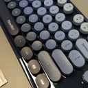 Wireless Keyboard and Mouse Combo, Retro Typewriter Keyboard with Round Keycaps, Full-Size Ergonomic, Blue, Ideal for Windows PC, Home, Office, and College, Wireless Keyboard Mouse Combo
