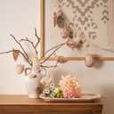 WDS WONDROUS Pink 9-Piece Easter Hanging Ornaments Set, Fabric Floral Bunny Egg & Cracked Egg with Jute Bow, Spring Home Decor for Wall Door Tree Table, Rustic Farmhouse Cottagecore Gift (Pink and Green)