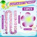 Moucuny 12 Pcs Tropical Flower Banner Hawaiian Garland Luau Flower Leis Garland Bulk Hawaii Party Decor Tropical Garland for Hawaii Summer Luau Tropical Decor(Purple)