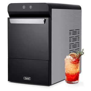 Gevi Household V2.0 Countertop Gemi Nugget Ice Maker Open and Pour Water Refill | Stainless Steel Housing | Fit Under Wall Cabinet | White