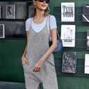 Ekouaer Womens Summer Casual Sleeveless Rompers Loose Spaghetti Strap Shorts Overalls Outfits 2025 Jumpsuits With Pockets (Gray, L)