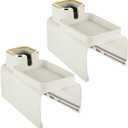 2 Pcs Couch Cup Holder Tray Silicone Anti-Spill Anti Slip Sofa Armrest Drink Holder Weighted Couch Caddy Recliner Arm Table for Remote Controls, Phones, Cups and Snacks (Beige)