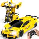 Transform Remote Control Car Toys for Boys 4-7,Cool RC Cars with Dual-Color Lights,360Rotation,One-Click Deformation,Toys for 3 4 5 6 7 8 9 10 11 12 Year Old Boys