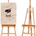 DJAR Art Easel Stand for Painting, Solid Beech Wood Adjustable Large Studio Floor Easel with Storage Tray for Adults Students, Hold Canvas up to 49", Natural